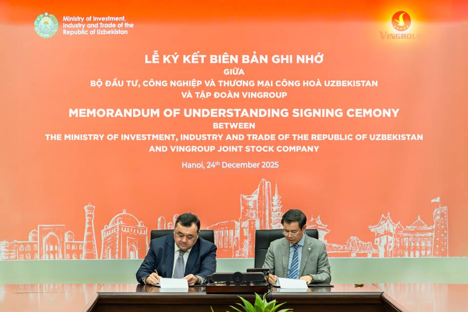 Vingroup công bố hợp tác chiến lược với Chính phủ Uzbekistan, mở ra cơ hội đầu tư quy mô lớn