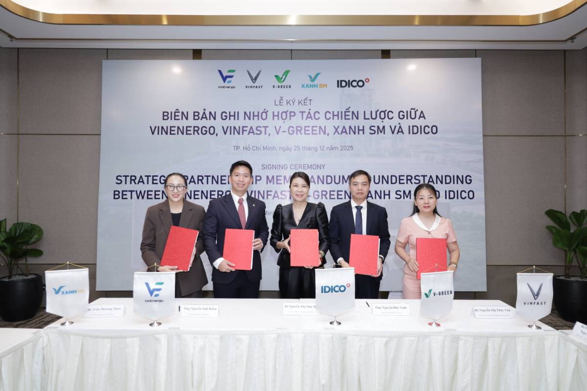 VinEnergо, VinFast, V-Green và Xanh SM hợp tác với IDICO “xanh hóa” các khu công nghiệp