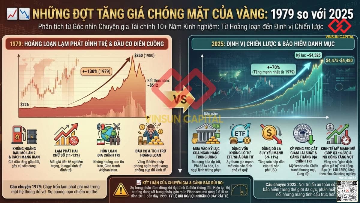 📈 📉 NHỮNG ĐỢT TĂNG GIÁ CHÓNG MẶT CỦA VÀNG : 1979 so với 2025. Các yếu tố chính thúc đẩy sự tăng giá  ...