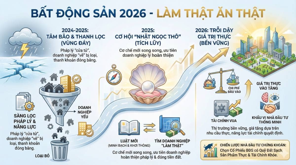 Bất động sản năm 2026: Làm thật ăn thật mới có thể tạo đáy!