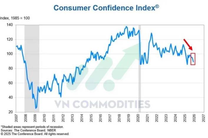 Vĩ mô Mỹ suy yếu – Dòng tiền toàn cầu tìm về kim loại quý. I. KINH TẾ VĨ MÔ. Chỉ số niềm tin tiêu dùng  ...