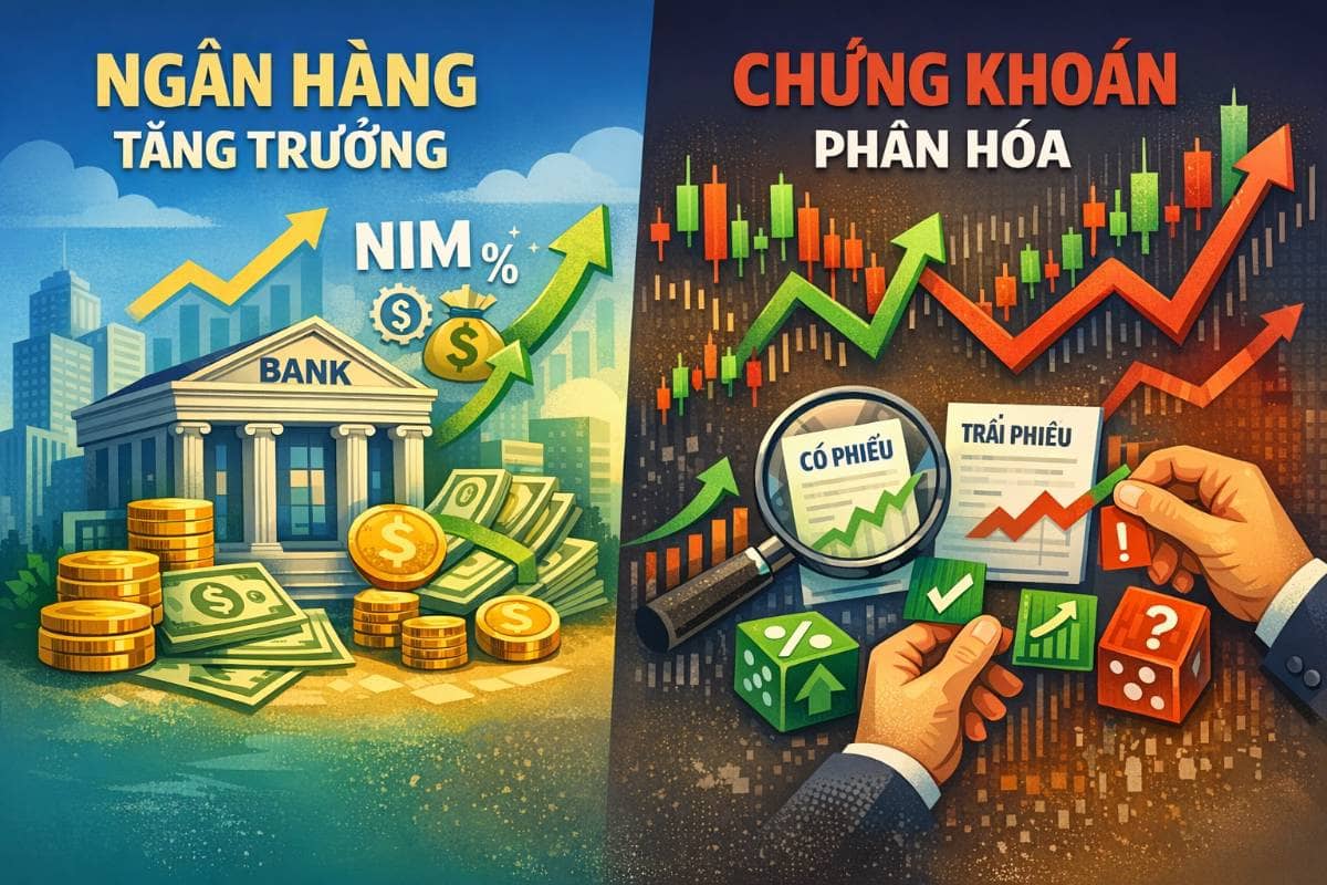 Ngân hàng duy trì đà tăng trưởng, chứng khoán phân hóa rõ nét lợi thế nghiêng về nhóm đầu ngành