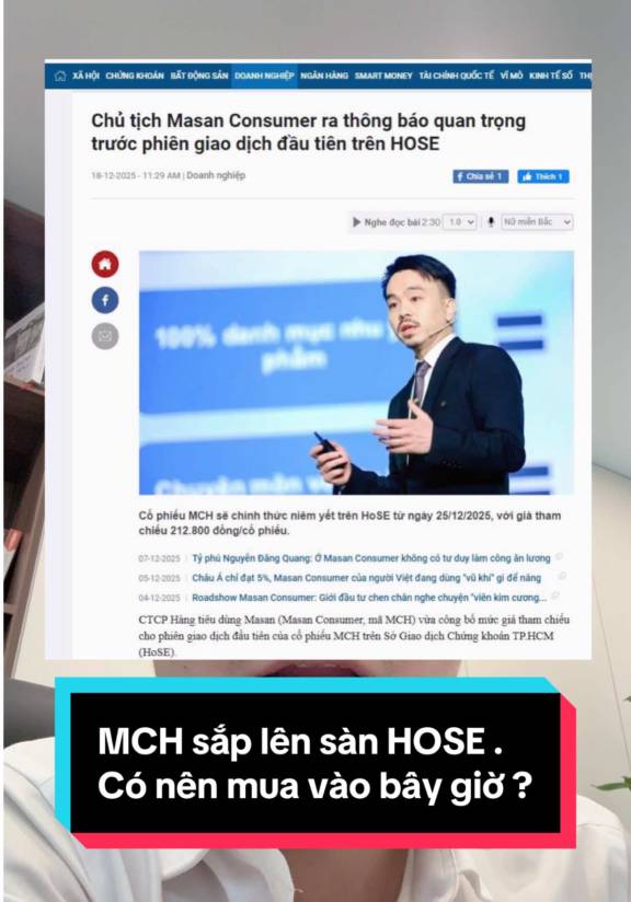 MCH - con cưng của Masan sắp lên sàn HOSE ! Có nên mua vào ngay bây giờ ?
