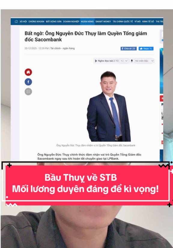 Bầu Thuỵ về Sacombank (STB). Mối lương duyên đáng để kì vọng!