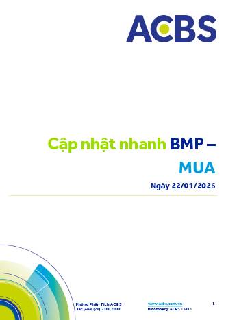 BMP: Khuyến nghị MUA  với giá mục tiêu 181,600 đồng/cổ phiếu