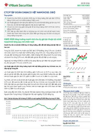 DBC: Báo cáo cập nhật KQKD Q4/2025