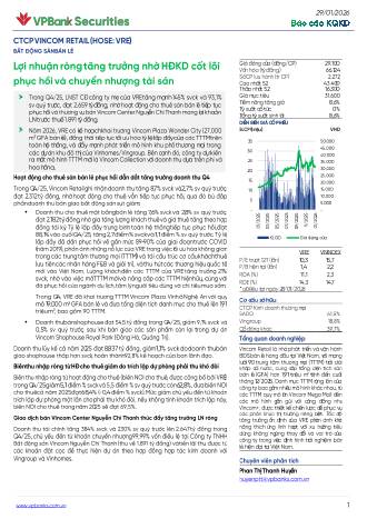 VRE: Báo cáo cập nhật KQKD Q4/2025