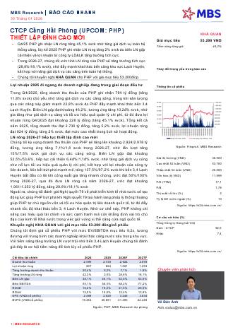 PHP: Khuyến nghị KHẢ QUAN với giá mục tiêu 53,200 đồng/cổ phiếu