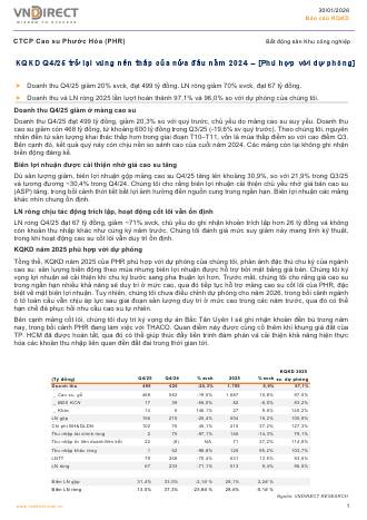 PHR: Báo cáo cập nhật KQKD Q4/2025
