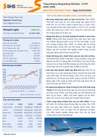 HVN: Báo cáo cập nhật KQKD Q4/2025