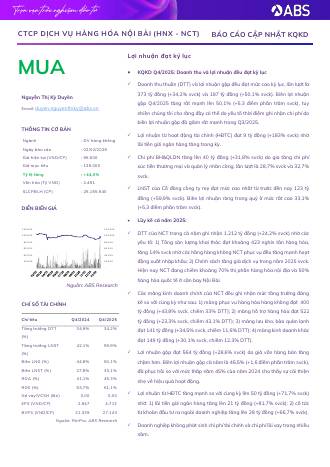 NCT: Khuyến nghị MUA với giá mục tiêu 139,000 đồng/cổ phiếu