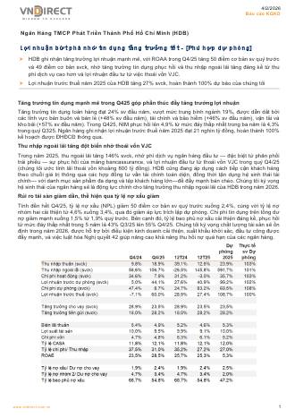 HDB: Báo cáo cập nhật KQKD Q4/2025