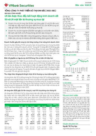 KBC: Báo cáo cập nhật KQKD Q4/2025