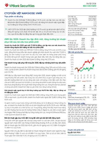 VNM: Báo cáo cập nhật KQKD Q4/2025