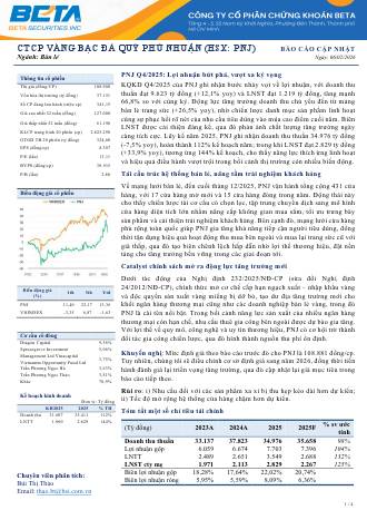 PNJ: Báo cáo cập nhật KQKD Q4/2025