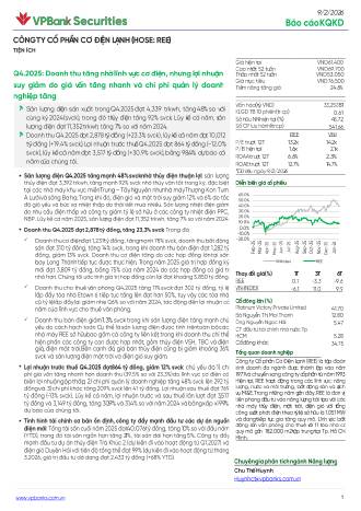 REE: Báo cáo cập nhật KQKD Q4/2025