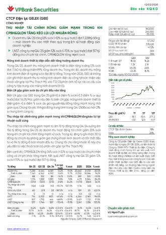 GEE: Báo cáo cập nhật KQKD Q4/2025