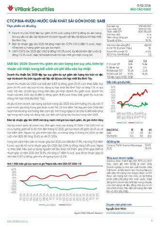 SAB: Báo cáo cập nhật KQKD Q4/2026