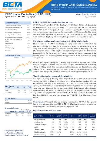 PHR: Báo cáo cập nhật KQKD Q4/2025