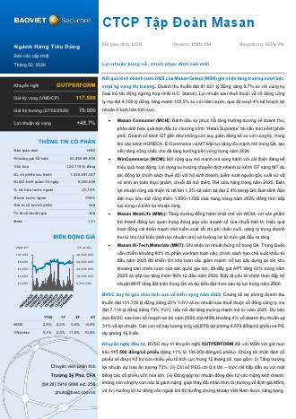 MSN: Khuyến nghị OUTPERFORM với giá mục tiêu 117,500 đồng/cổ phiếu