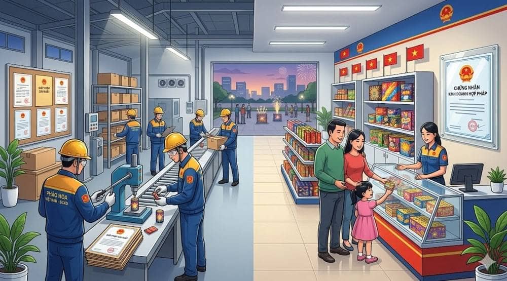 Người dân được phép mua pháo hoa do doanh nghiệp Bộ Công an sản xuất từ 15/3