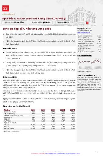 KDH: Khuyến nghị KHẢ QUAN với giá mục tiêu 32,800 đồng/cổ phiếu
