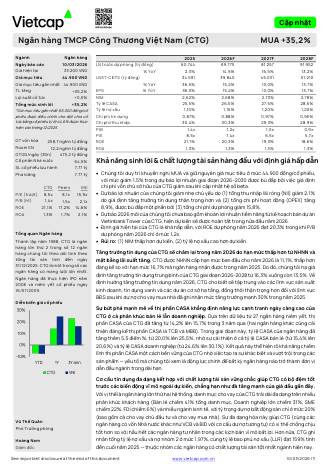 CTG: Khuyến nghị MUA với giá mục tiêu 44,900 đồng/cổ phiếu