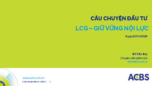 LCG: Khuyến nghị MUA với giá mục tiêu 13,700 đồng/cổ phiếu