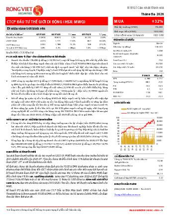 MWG: Khuyến nghị MUA với giá mục tiêu 103,100 đồng/cổ phiếu