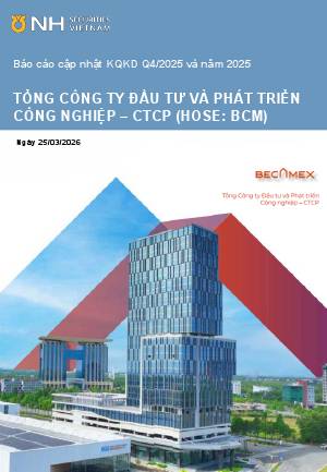 BCM: Khuyến nghị KHẢ QUAN với giá mục tiêu 72,600 đồng/cổ phiếu