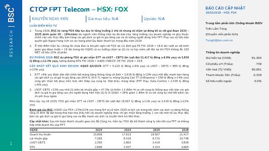 FOX: Báo cáo cập nhật KQKD Q4/2025