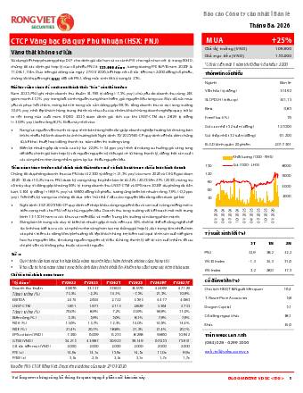 PNJ: Khuyến nghị MUA với giá mục tiêu 135,000 đồng/cổ phiếu
