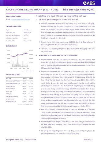 SZL: Báo cáo cập nhật KQKD Q4/2025
