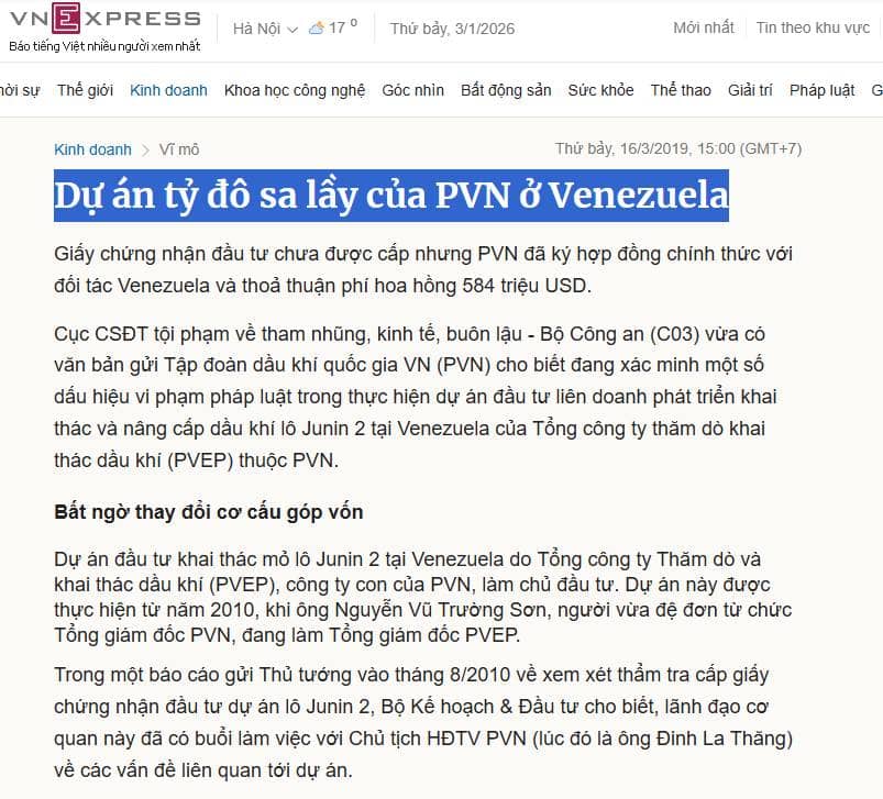 Venezuela khói lửa và nhớ lại nốt trầm của dầu khí Việt