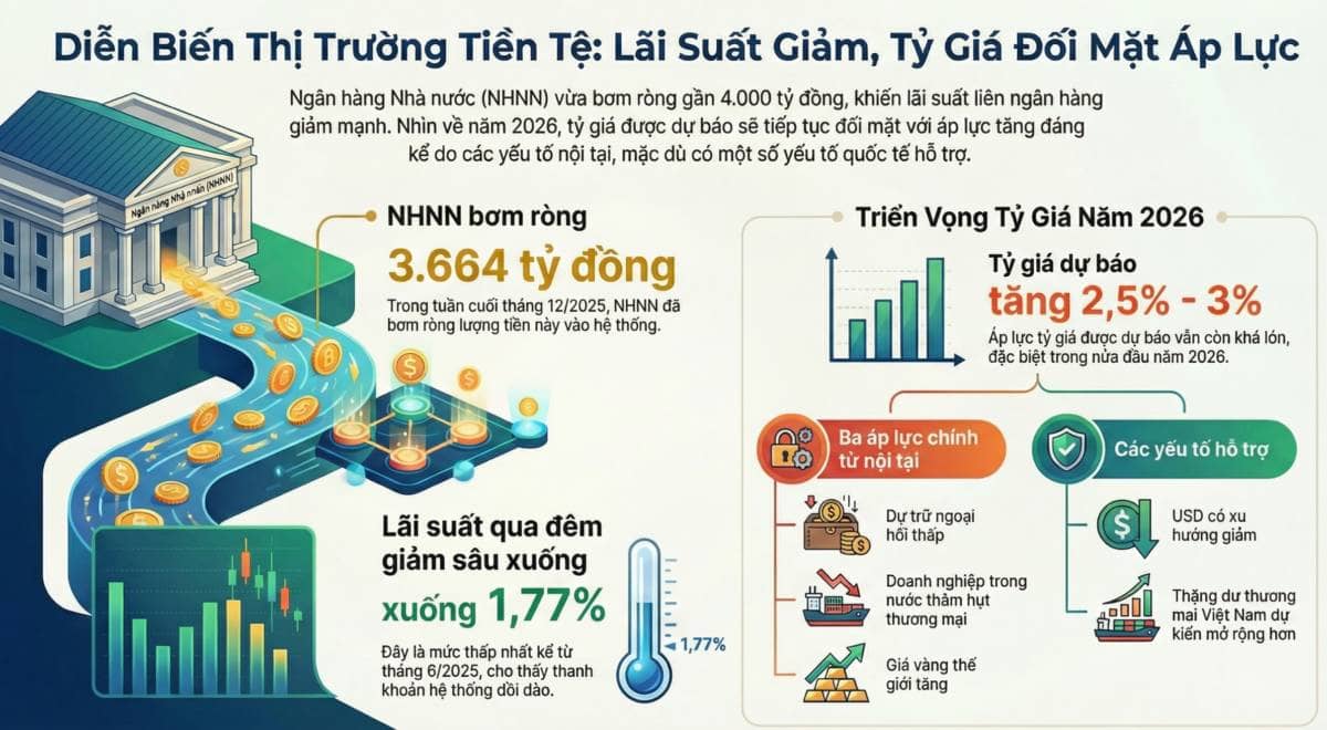 Thị trường tiền tệ đầu năm 2026: "Nhịp thở" dễ chịu và những bài toán cân não phía trước