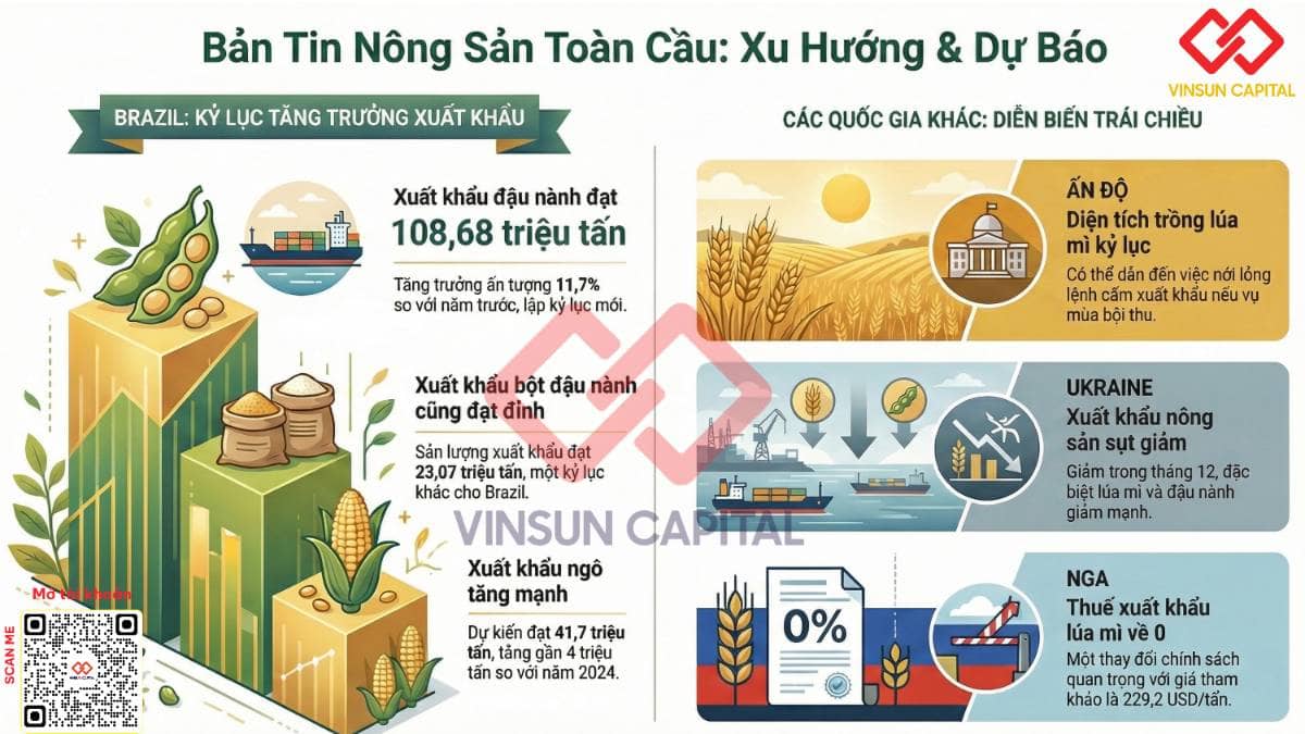 🌍NGŨ CỐC TOÀN CẦU . BRAZIL. Kỷ lục xuất khẩu năm 2025 (Cargonave):. - Xuất khẩu đậu nành: 108,68 triệu  ...