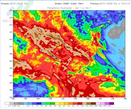 Miền nam Brazil vào khung thời tiết bất ổn (7 - 11/1/2026). Theo phân tích dự báo của MetSul Meteorologia,  ...
