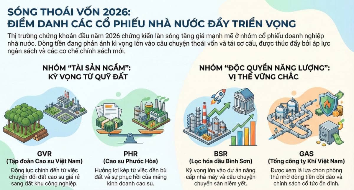 "Kho báu" cổ phiếu Nhà nước 2026: Khi những gã khổng lồ bắt đầu "nhảy múa"