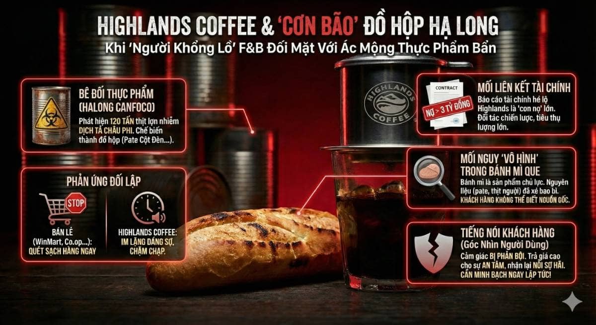 Highlands Coffee và "Cơn Bão" Đồ Hộp Hạ Long: Khi Khủng Hoảng Niềm Tin Gõ Cửa Chuỗi F&B Tỷ Đô