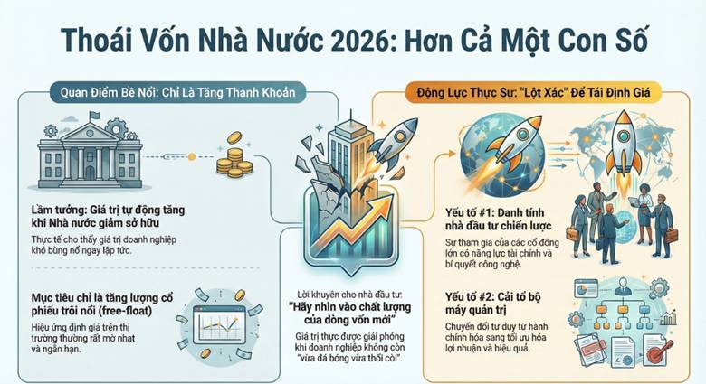 Gỡ nút thắt tỷ lệ sở hữu Nhà nước 2026: “Lột xác” quản trị hay chỉ là cuộc chơi tăng thanh khoản đơn thuần?