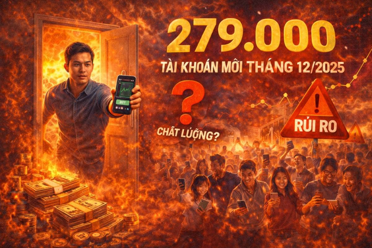 279.000 Tài khoản mới trong tháng 12/2025: dòng tiền cá nhân đang quay trở lại hay chỉ là “hiệu ứng cuối sóng”?