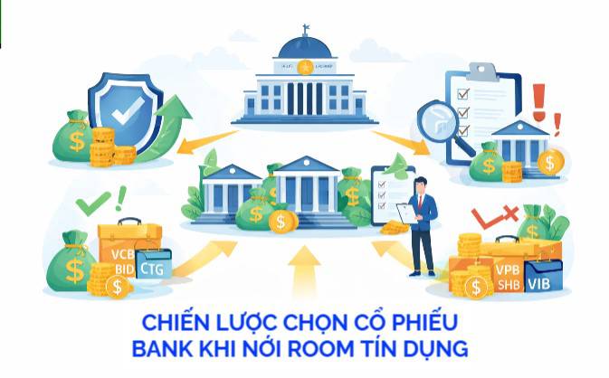 Chiến lược chọn cổ phiếu ngân hàng khi room tín dụng được giao theo công thức