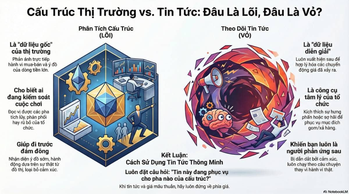 Góc nhìn cá nhân - Không ưu tiên theo dõi tin tức khi phân tích cấu trúc thị trường