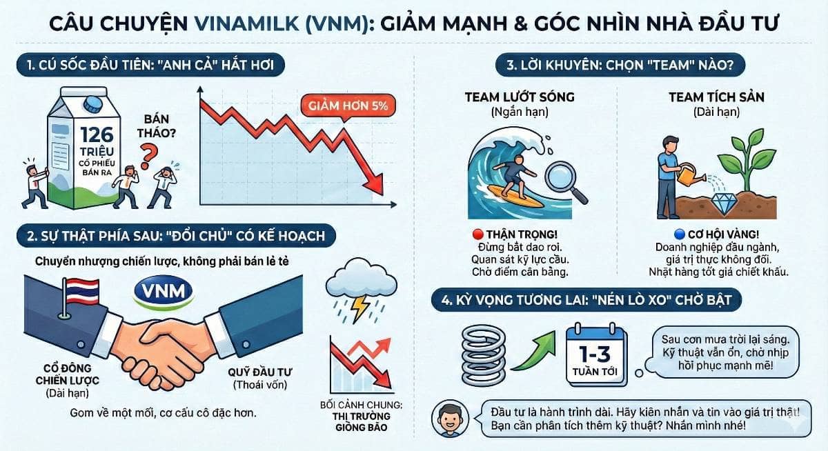 VNM GIẢM "GẦN" SÀN: RỦI RO HAY CƠ HỘI "THAY MÁU" DÒNG TIỀN LỚN?. Việc "anh cả" Vinamilk (VNM) bất ngờ  ...