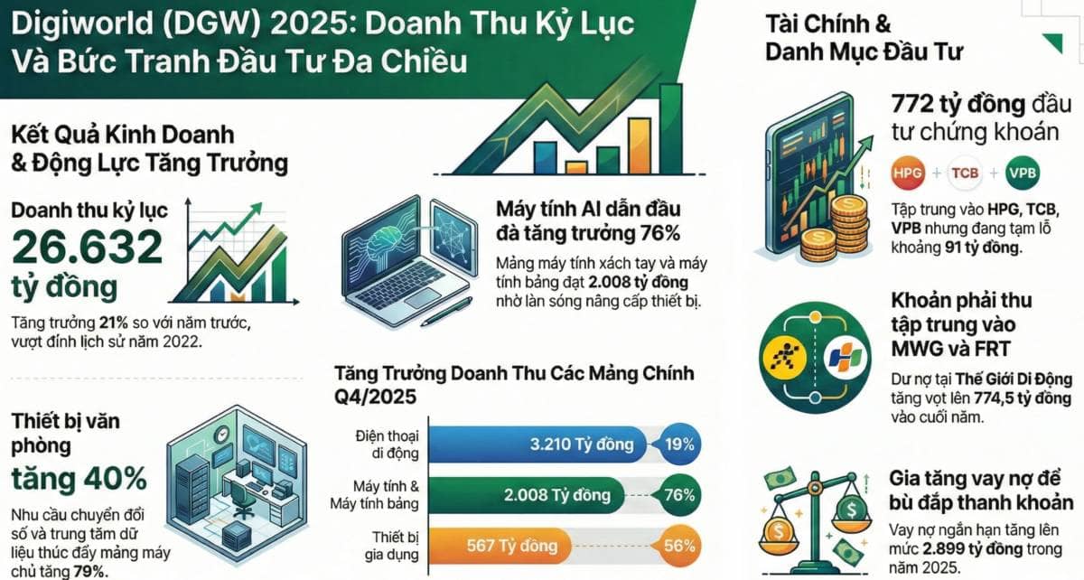 Digiworld (DGW) lập đỉnh doanh thu lịch sử: Mỗi ngày "bỏ túi" 73 tỷ đồng!