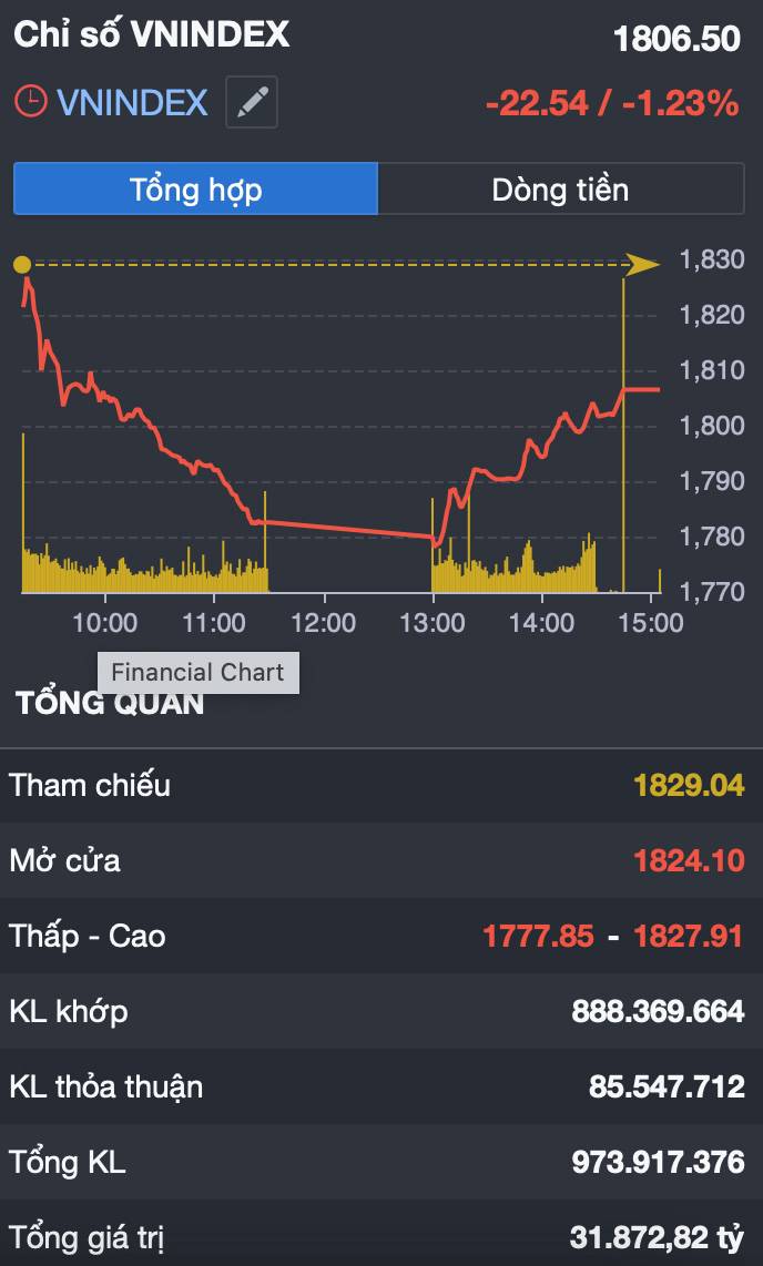 VN-Index rút chân giữ 1.800 điểm: dòng tiền bắt đáy lên tiếng giữa cú sốc Vingroup