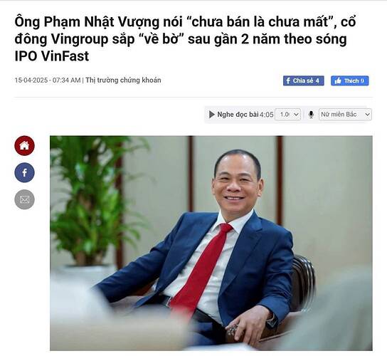 “Chưa bán là chưa mất”: Bài học tỷ đô từ lời khẳng định của tỷ phú Phạm Nhật Vượng