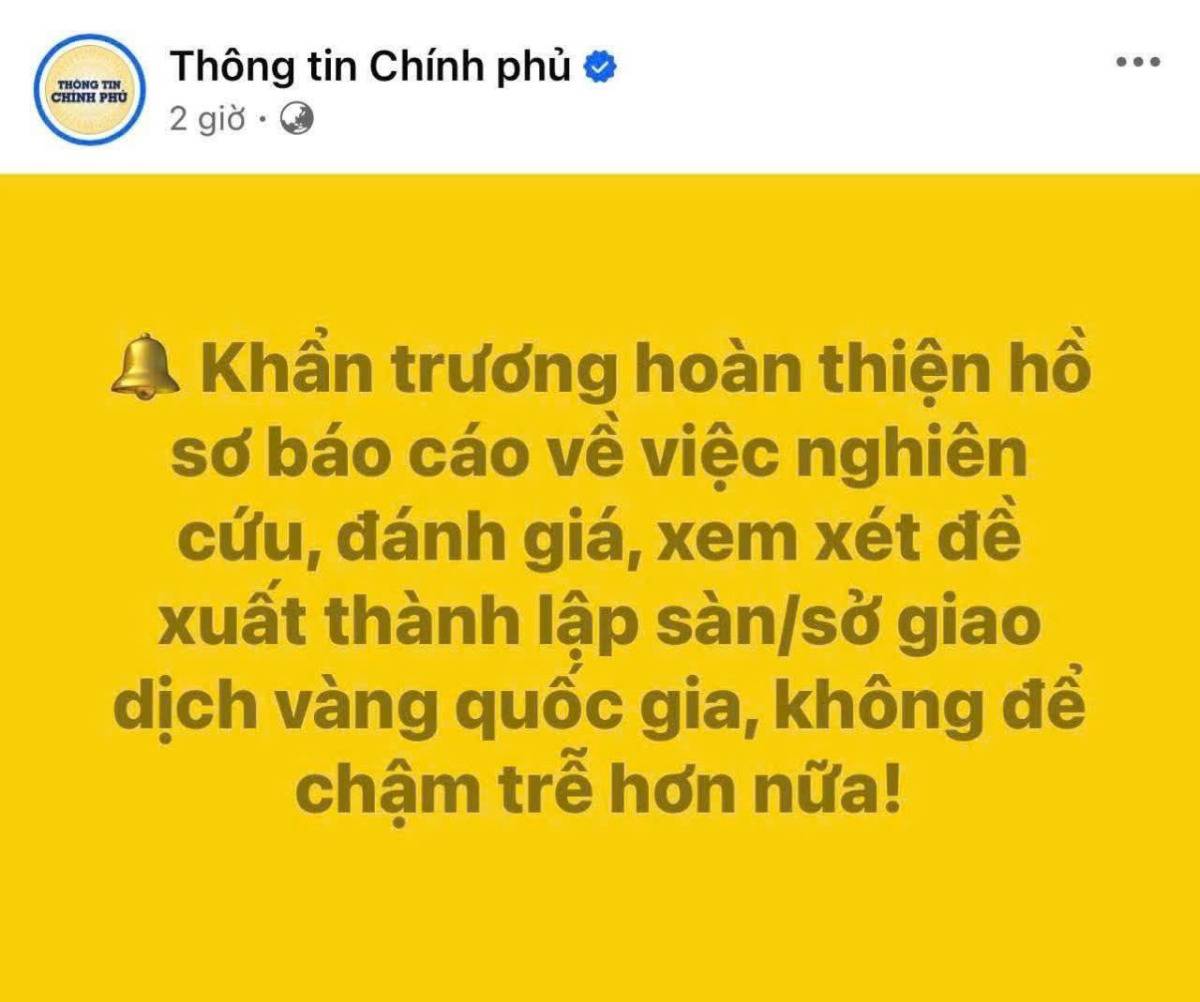 Nhà nước đang gấp rút triển khai sàn giao dịch vàng