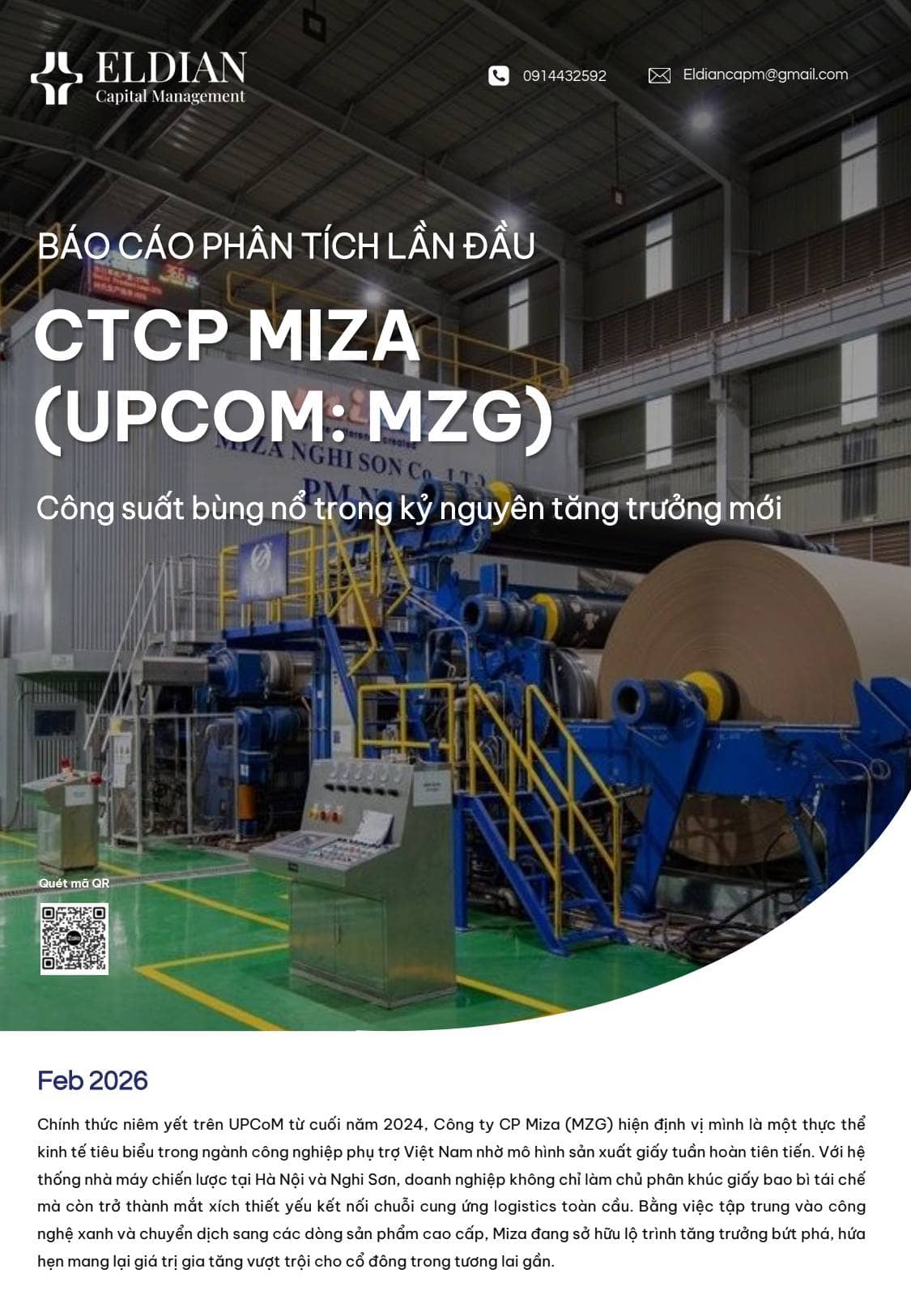 Công suất bùng nổ trong kỷ nguyên tăng trưởng mới - Báo cáo phân tích lần đầu CTCP MIZA (UPCOM: MZG).  ...