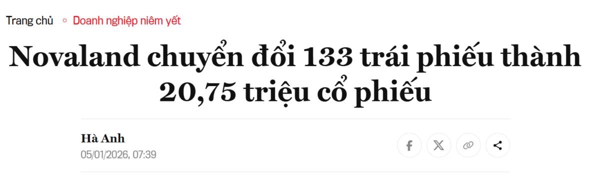 NVL đang có sự chuyển dịch về cơ cấu tài chính!